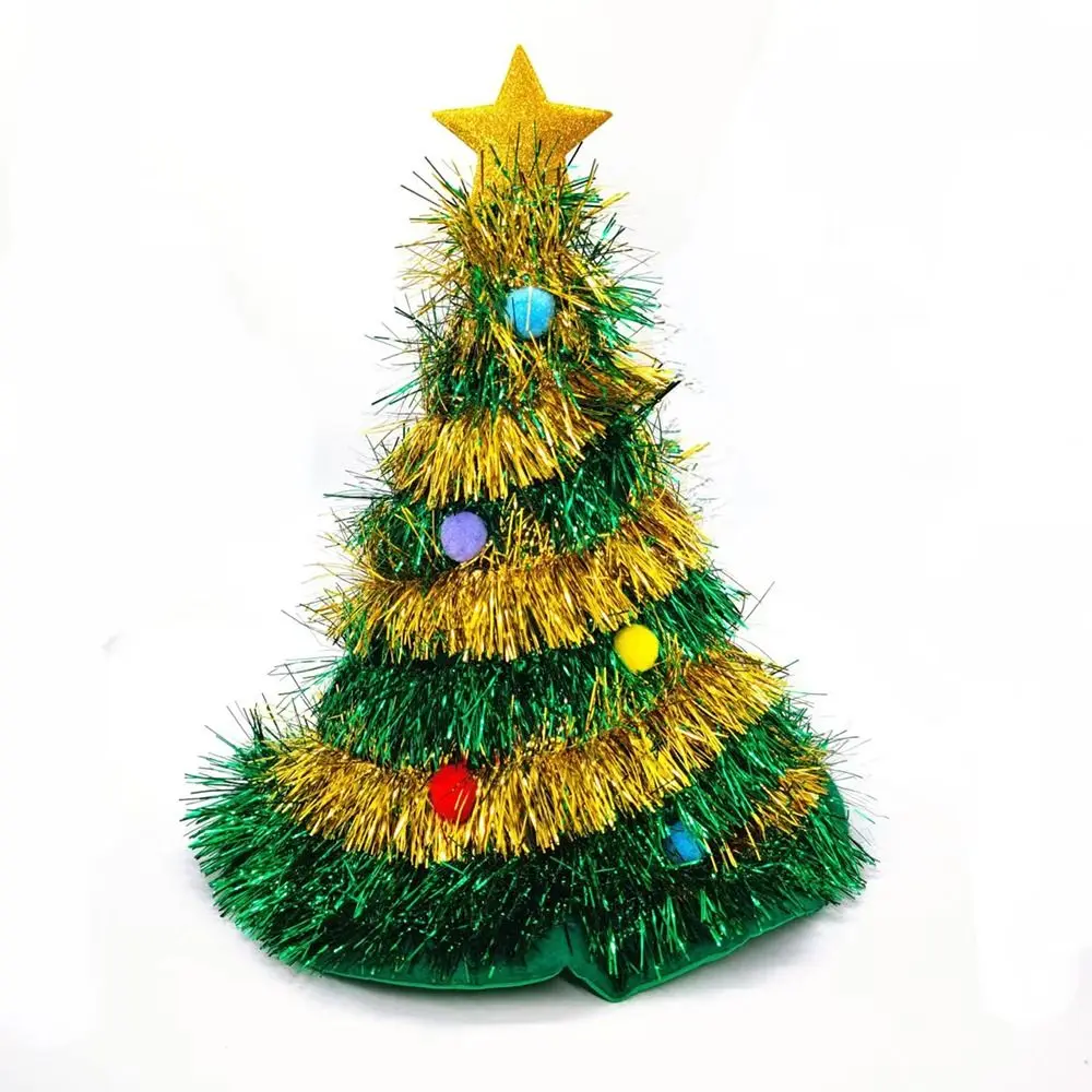 For  Cloth Non-woven Rain Silk  Ball Home Star Christmas Hat Christmas Decor Christmas Tree Hat Xmas Ornaments