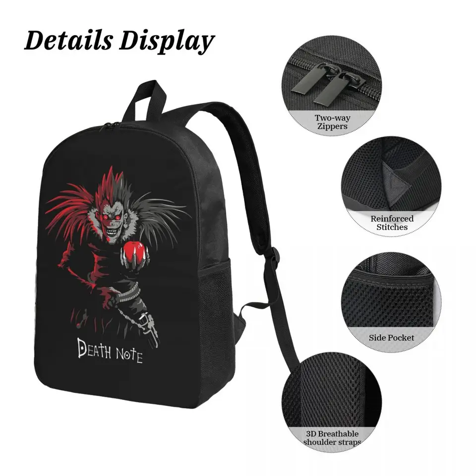 Anime Death Note L Lawliet Backpack Boys Girls BookBag School Bag