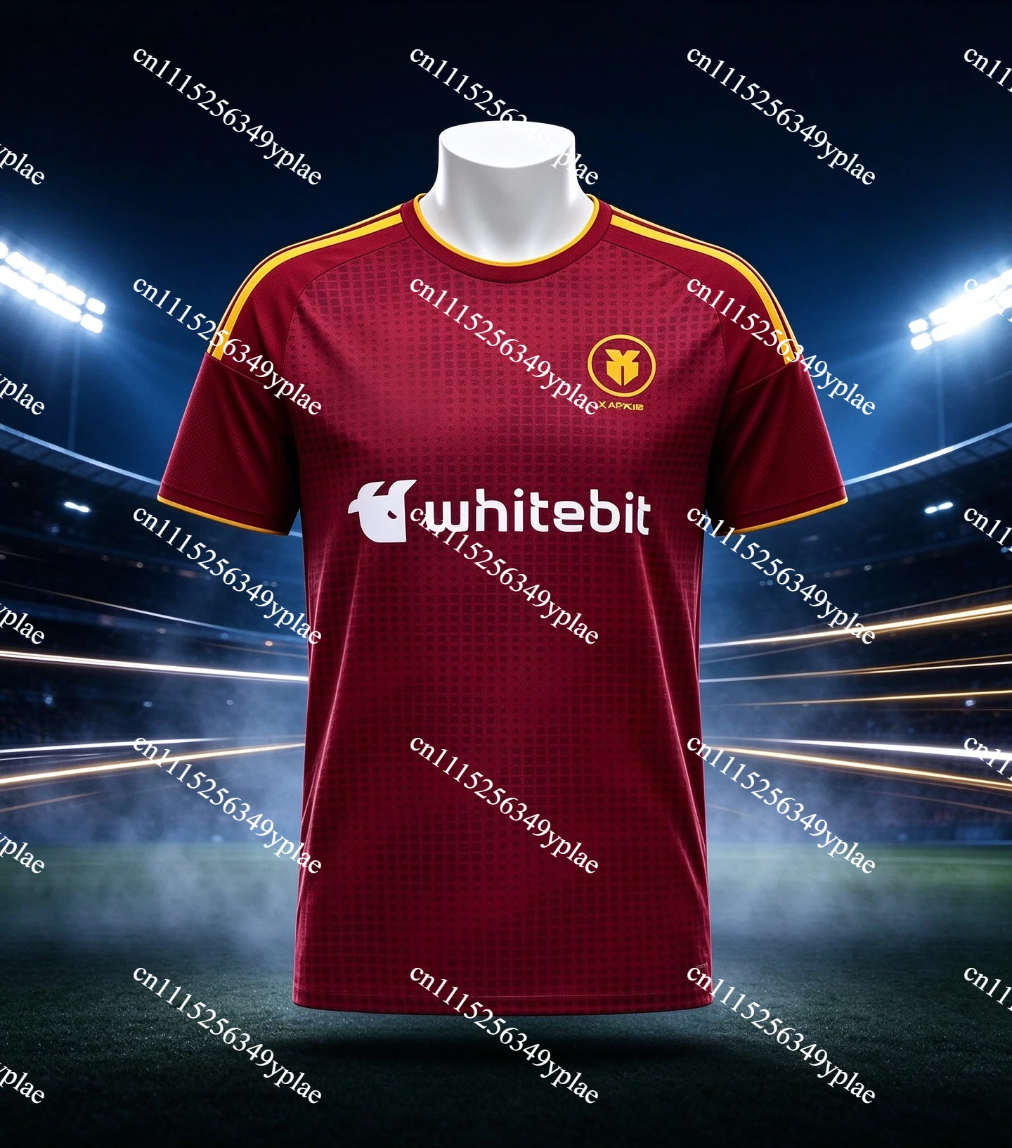 2027 Men Kharkiv Home Soccer Jersey Yellow Whitebit Print Short Sleeve Quick Dry Football Fan Uniform Family Matching