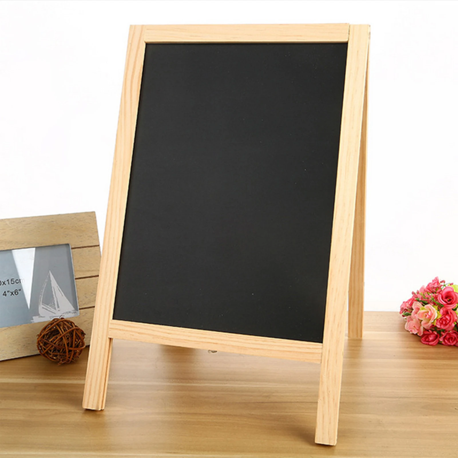1Pc Independent Double-sided Blackboard Wooden A Frame Is Used For Sketchpad Teaching Mini Board Activity Sign Party Decoration