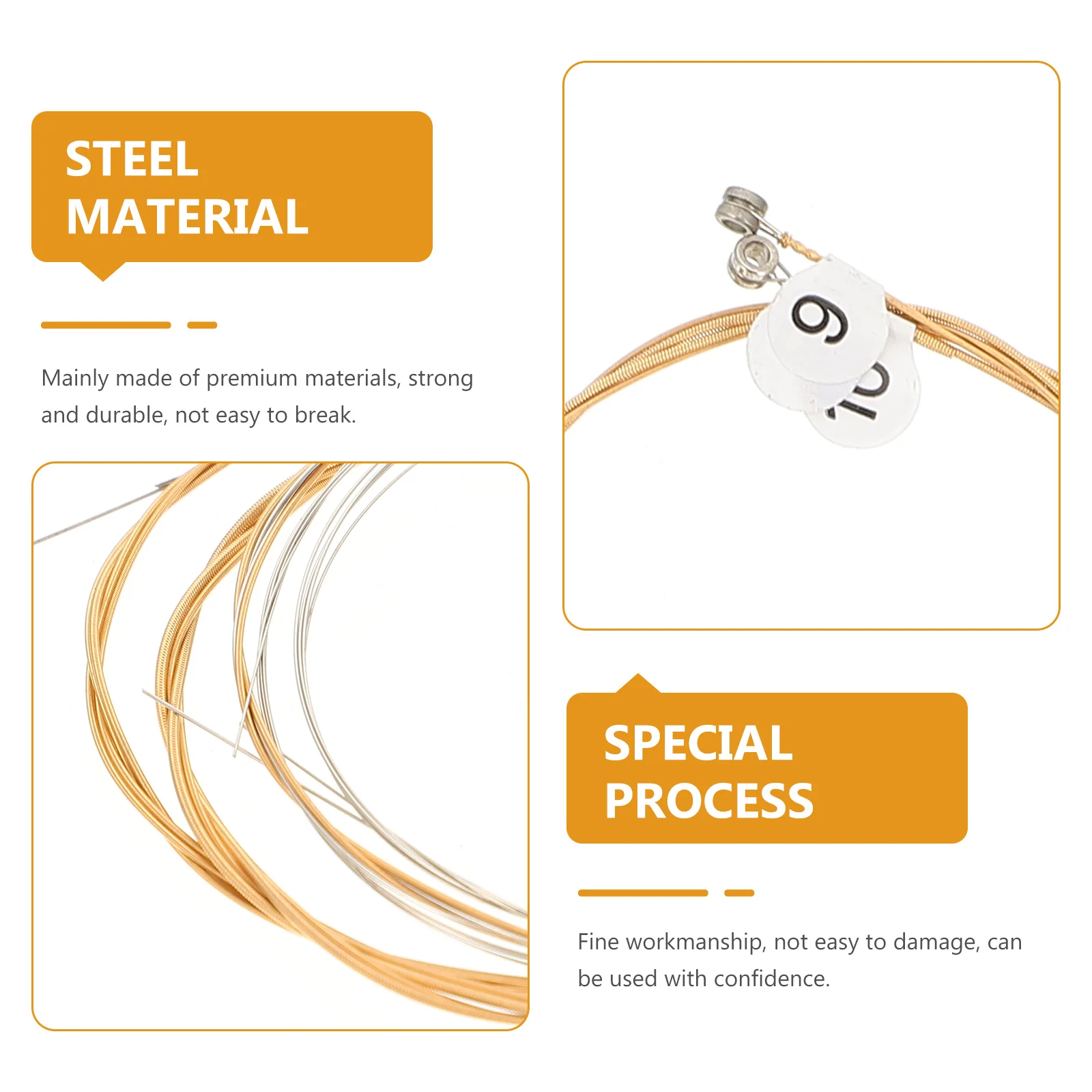 

10 Pcs Harp Strings Lyre Accessories Stringed Instrument Wrench Musical Instruments Steel