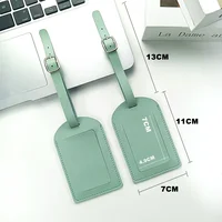 PU Leather Boarding Bag Tag Travel Luggage For Women Men Suitcase Identifier Label Baggage Name ID Address Holder Accessories 3