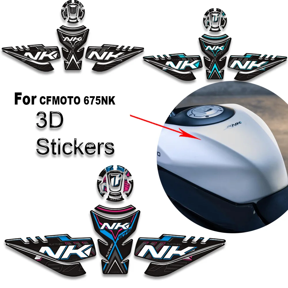 

Motorcycle Stickers 2024 2025 For CFMOTO 675NK 675NK Motorcycle Tank Pad Side Grips Gas Fuel OilKnee Protector Stickers Decals