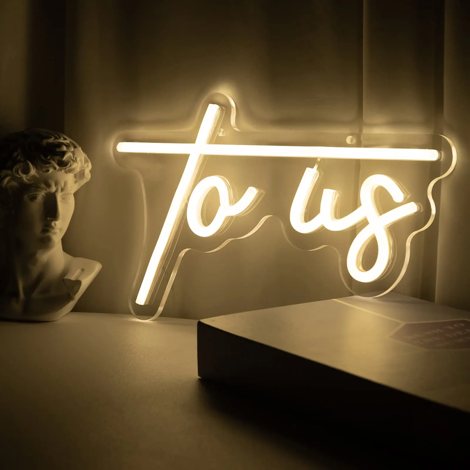 To Us Led Neon Light Wall Decor Letter To Us Light Up Signs USB Neon Signs for Bedroom Living Room Wedding Party Decoration