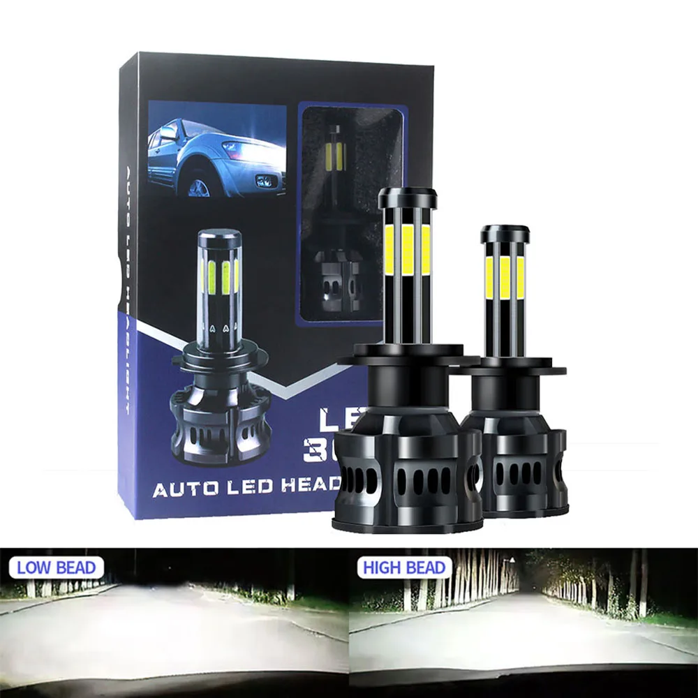 

2pcs High Power Canbus 200W Auto Lamp H1 LED H7 H8 H9 9005 9006 H11 H13 9007 9008 Led Headlight Bulbs H4 8Sides Car Light Auto