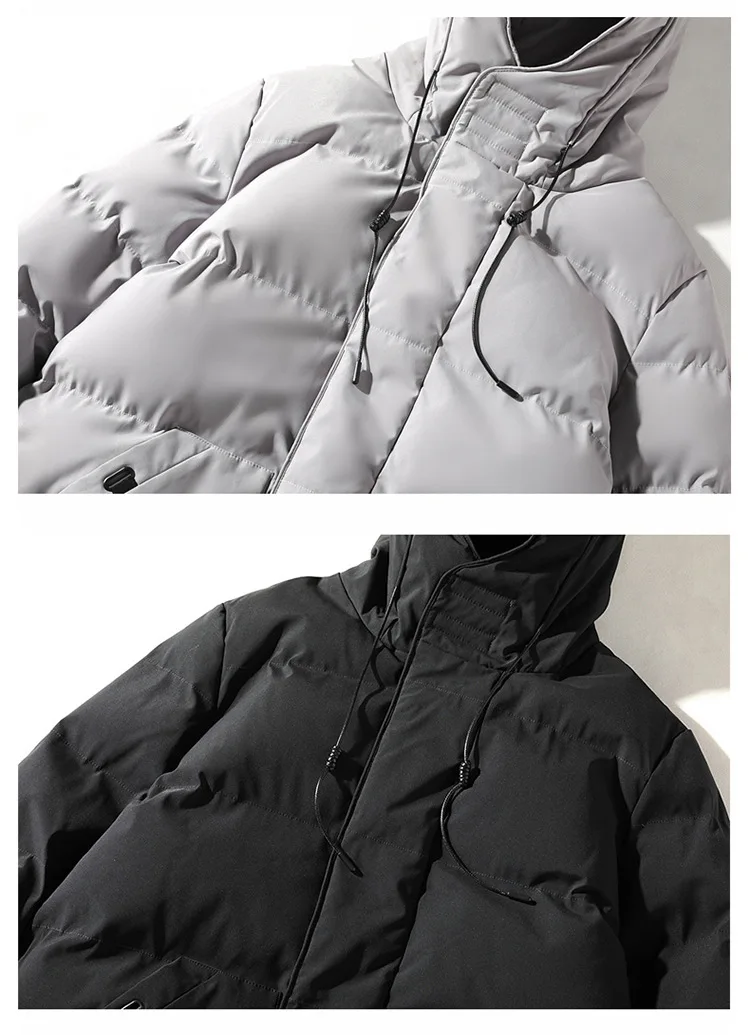 M-8XL كبير الرجال متوسطة إلى طويلة سميكة الدافئة سترة قطن الرجال الشتاء سترة الشتاء هوديي سترة قطن عادية معطف الرجال #6