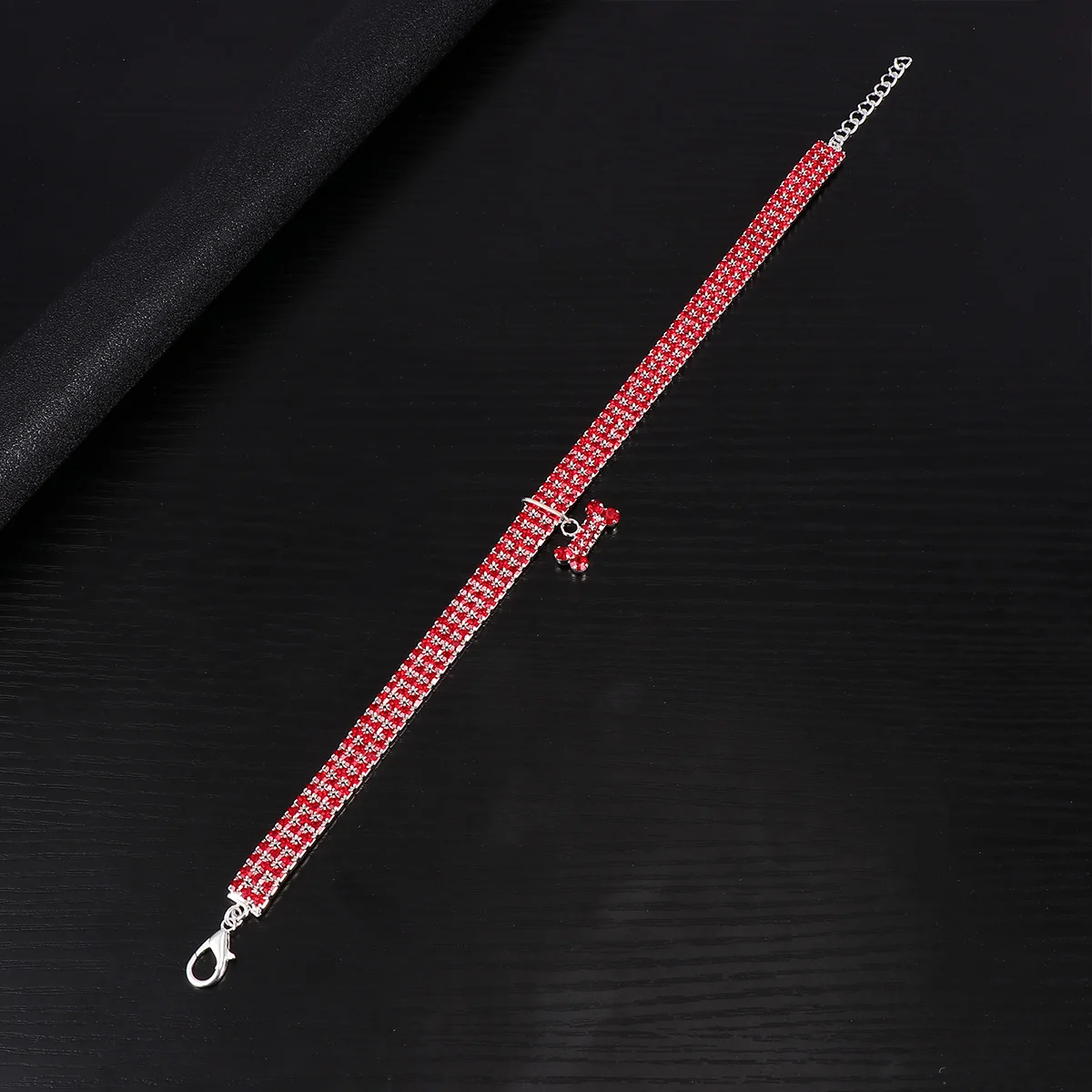 

Rhinestone Necklace Puppy Pet Dog Buckle Collar Collars Small Crystal White Chain