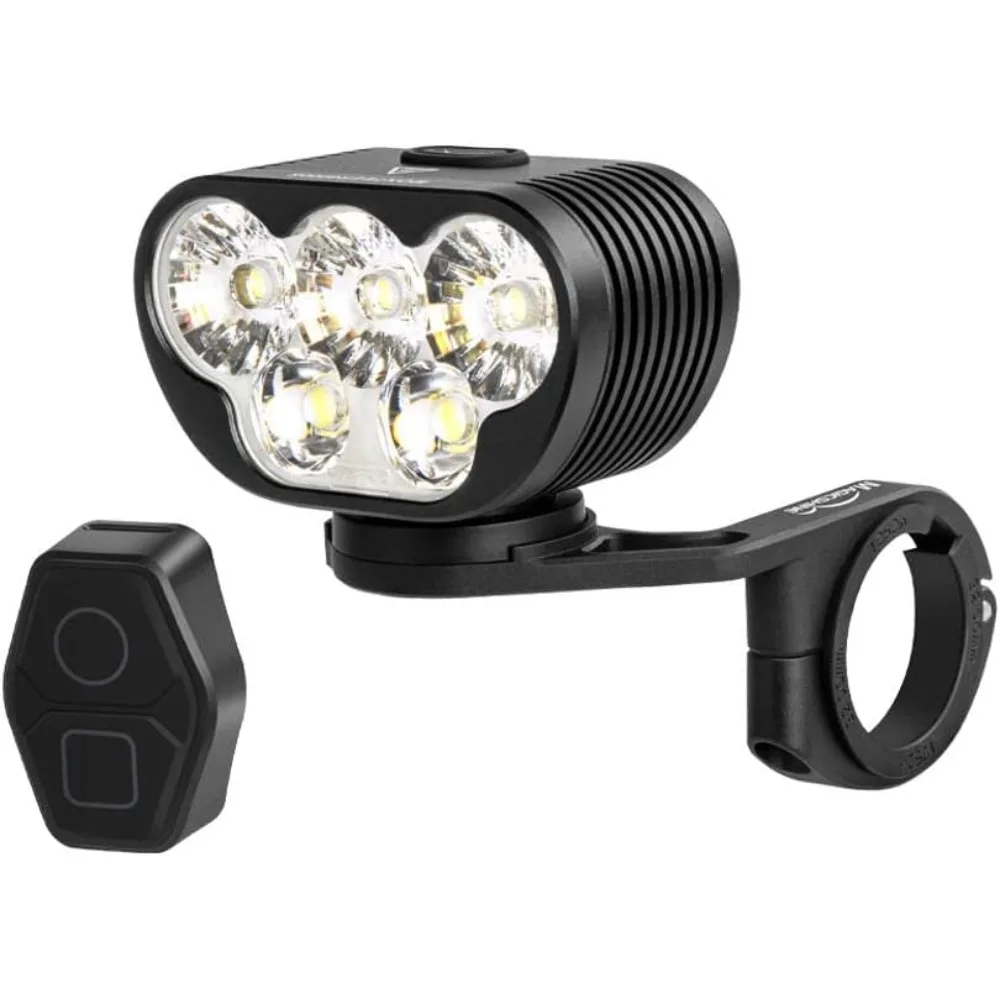 Monteer 8000S Galaxy Bike Headlight, V2 Remote Version. 4800 Lumen Flood Beam