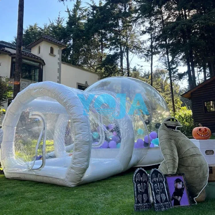 ألعاب نطاط منزل الفقاعات التجارية القابلة للنفخ للأطفال، حفلة بالونات خارجية عالية الجودة باللون الأبيض
