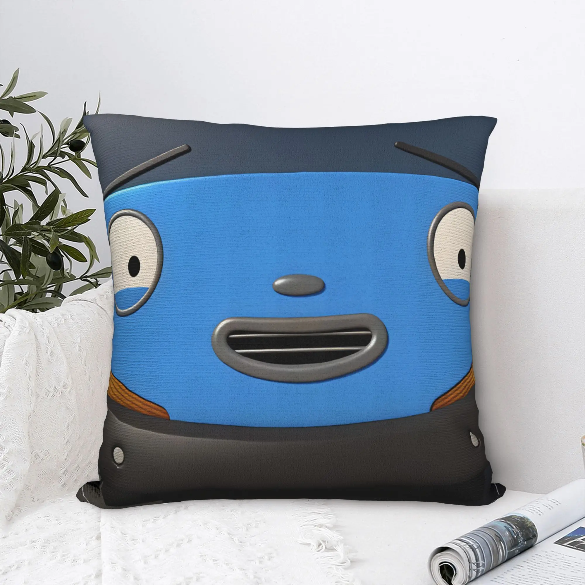 T-Tayo the L-Little Bus  Pillow Case  Design Pillow Cover For Living Room Chair Novelty Cushion Cover