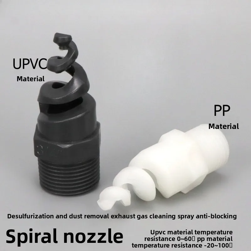 

UPVC Spiral Nozzle, PVC/PP Corrosion-Resistant Anti-Clogging for Desulfurization Dust Removal Cleaning Spray Head