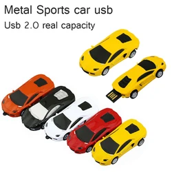 Sports Car USB Flash Drive 128GB Metal Pen Drive 16GB 32GB 64GB Pendrive 256GB Memoria USB Memory Sitck Disk Storage Device Gift