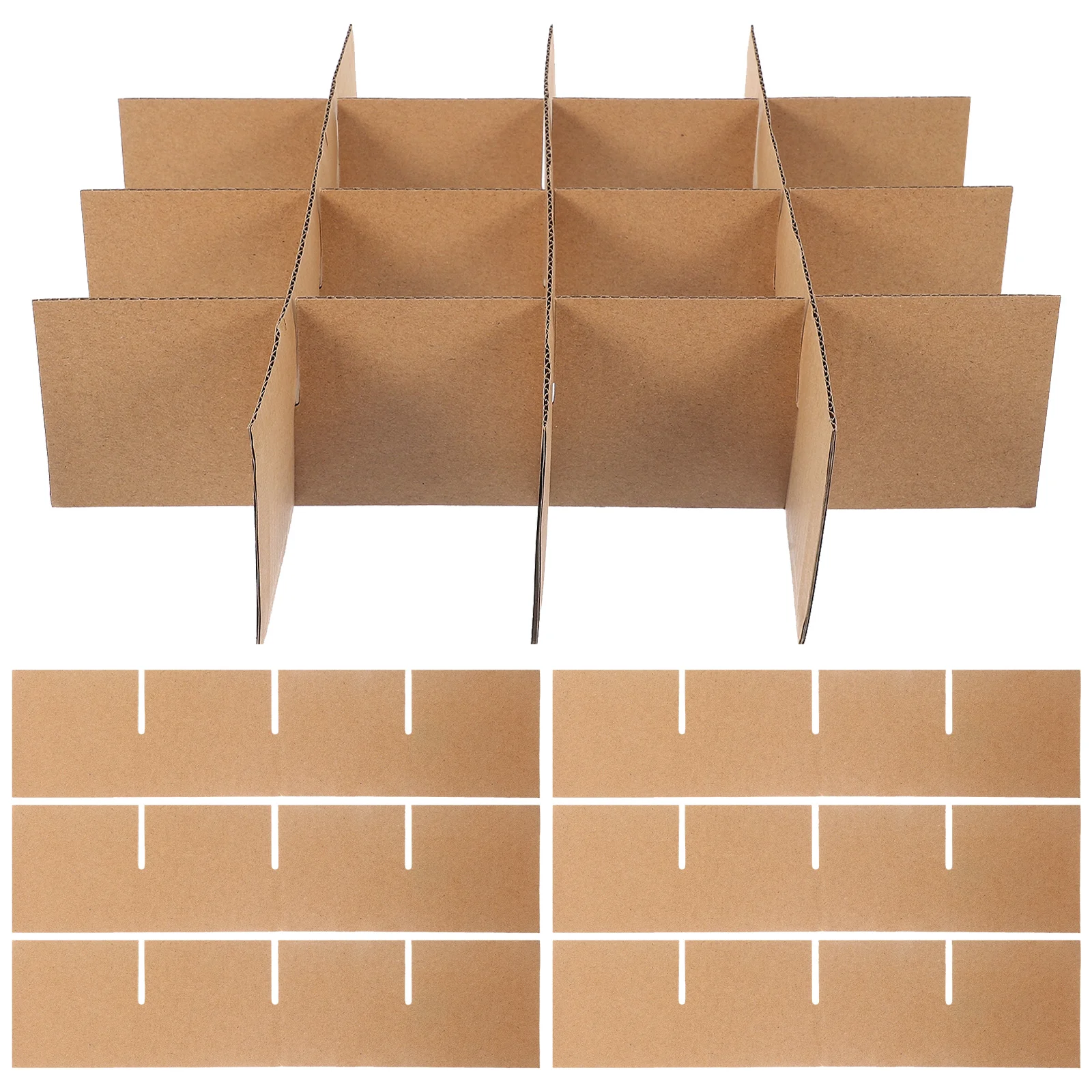 

Cardboard Box Dividers 335x335x80mm Sturdy Shock Resistant Reusable Packaging for Fragile Items Moving Storage