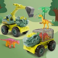 Cartoon Toy Vehicles Transport Carrier Inertial Dino Dinosaur Truck Engineering Car Model Dinosaur Car Models