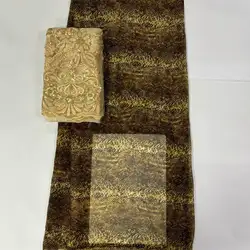 2024 New 5+2 Yards/Lot With Scarf African Lace Chiffon Silk Bridal Wedding Lace Fabric Nigerian Tulle Lace For Women dress.L7