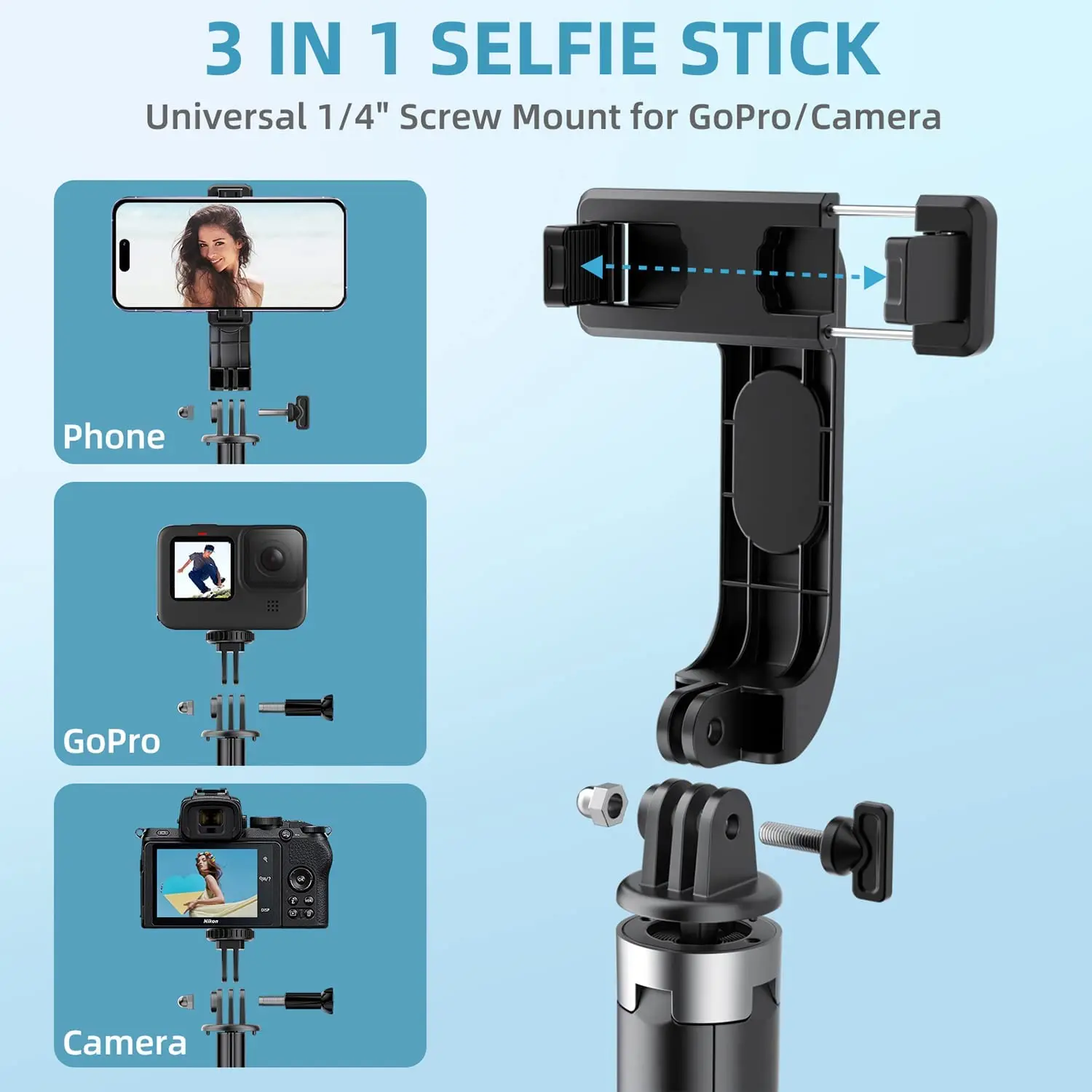 Mini Selfie Stick Phone Tripod with Remote Upgrade Quadripod Design 40