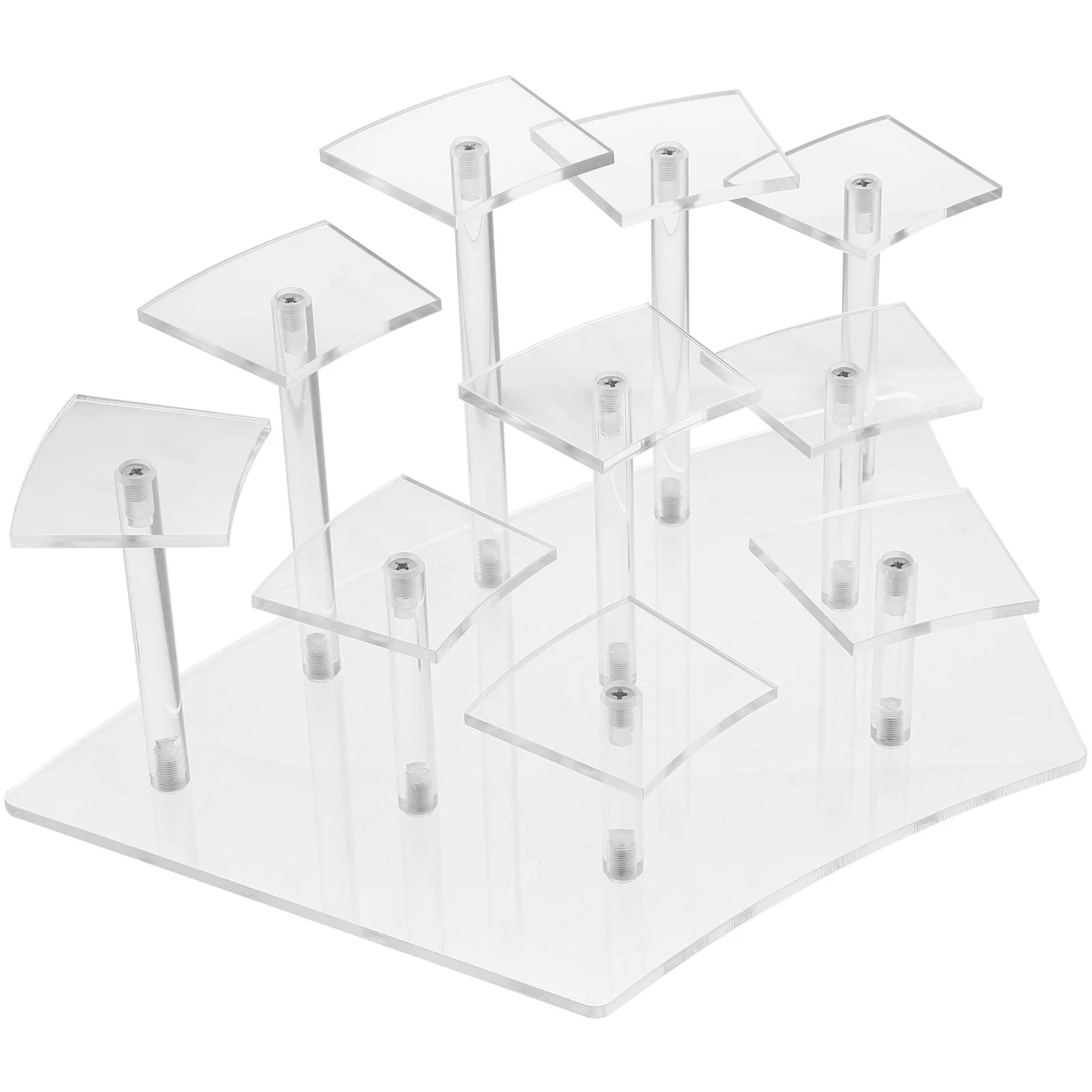 

MultiLayer Transparent Display Shelf Acrylic Riser Figurine Collection Toy Rack Adjustable Figures Showcase Storage