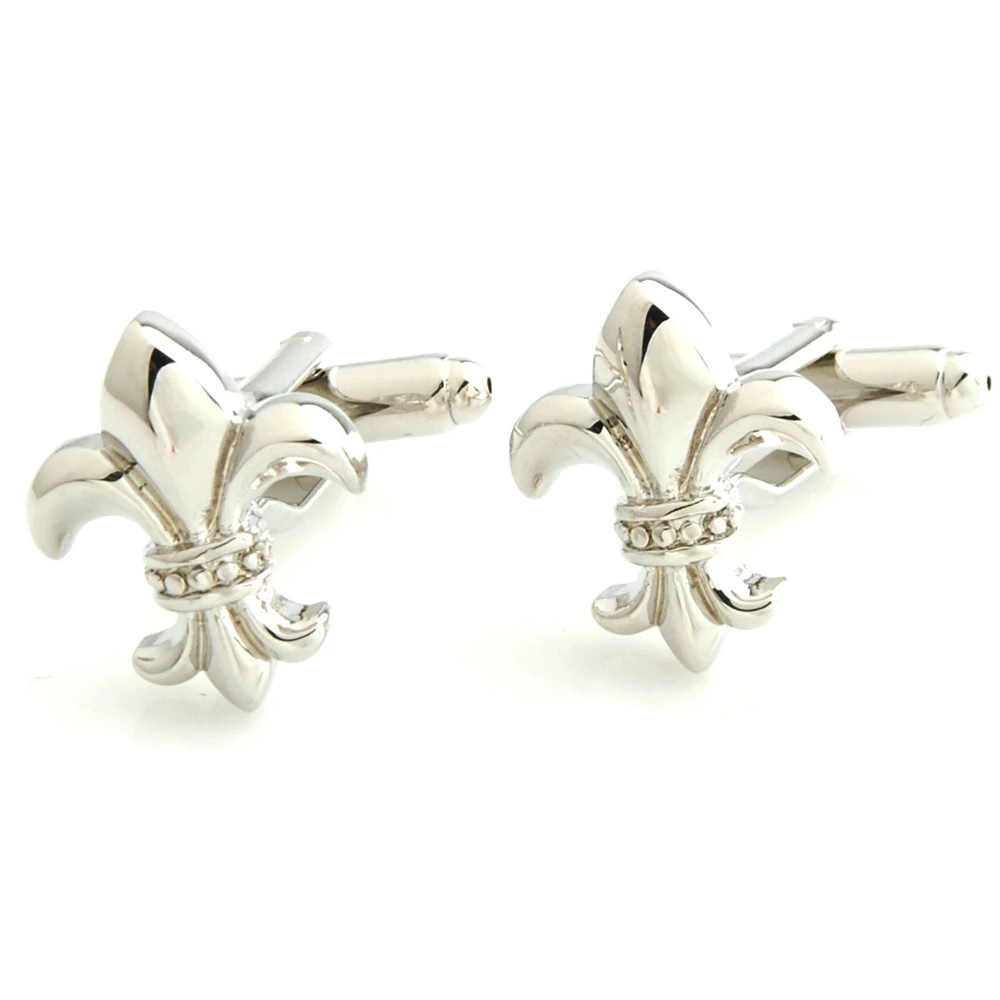 YH-1763 Novelty Enamel Fleur Di Lis Cufflinks, Flower Cufflinks - Factory Direct Wholesale