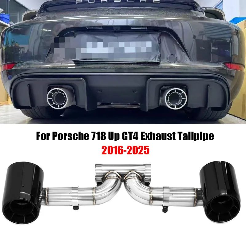 Auspuff-Endrohr für Porsche 718 (2016–2025). Upgrade auf GT4-Style Dual-Exit-Endrohr-Schalldämpfer-Auspuffanlage aus Edelstahl