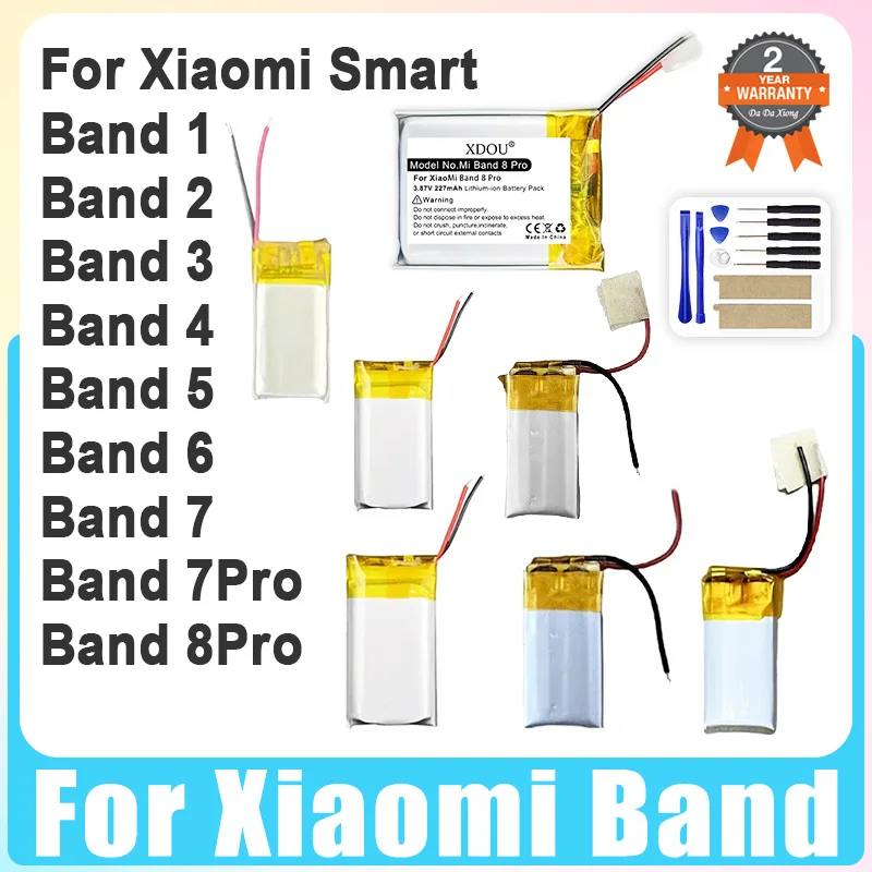 Высококачественный новый сменный аккумулятор для Xiaomi Mi Band 1 2 3 4 5 6 7 Pro/8Pro, умный браслет + инструменты Высококачественный новый сменный аккумулятор для Xiaomi Mi Band 1 2 3 4 5 6 7 Pro/8Pro, умный браслет + инструменты