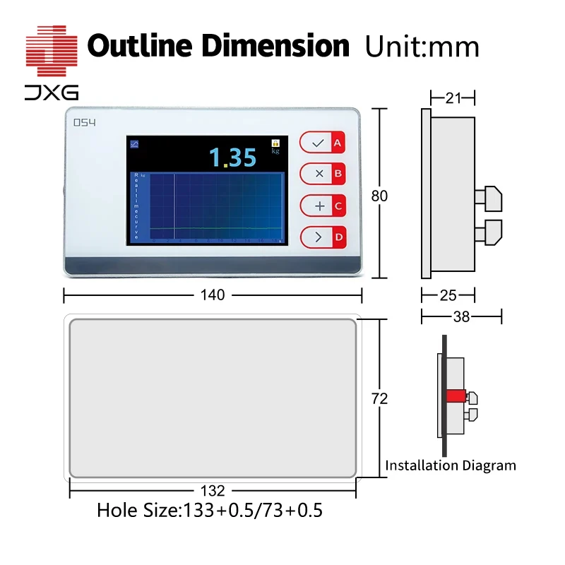 RS485 Digital Weighing Transmitter: Portable Load Cell Indicator for Guide Rail Applications