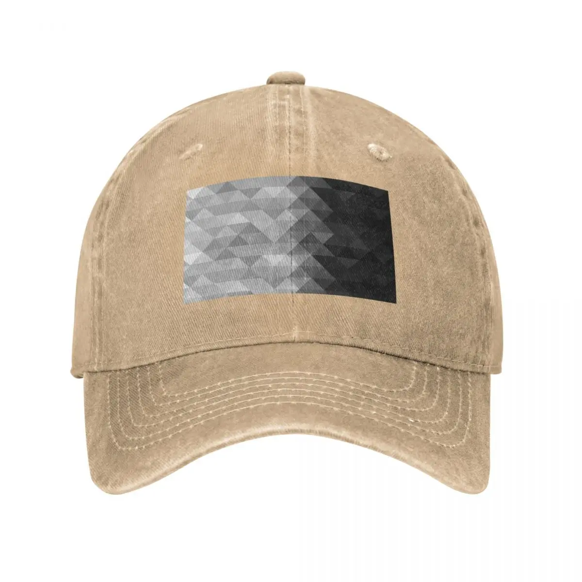 Grayscale triangle geometric squares pattern Baseball Cap derby hat Fishing cap Rugby Hat Man For The Sun Female Men's