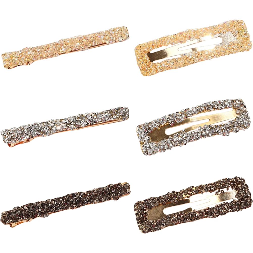 

6pcs Rhinestones Hair Pins For Women Clips Women Girls Accessories Daily Travel Party Bangs Pins Barrettes Hairpins