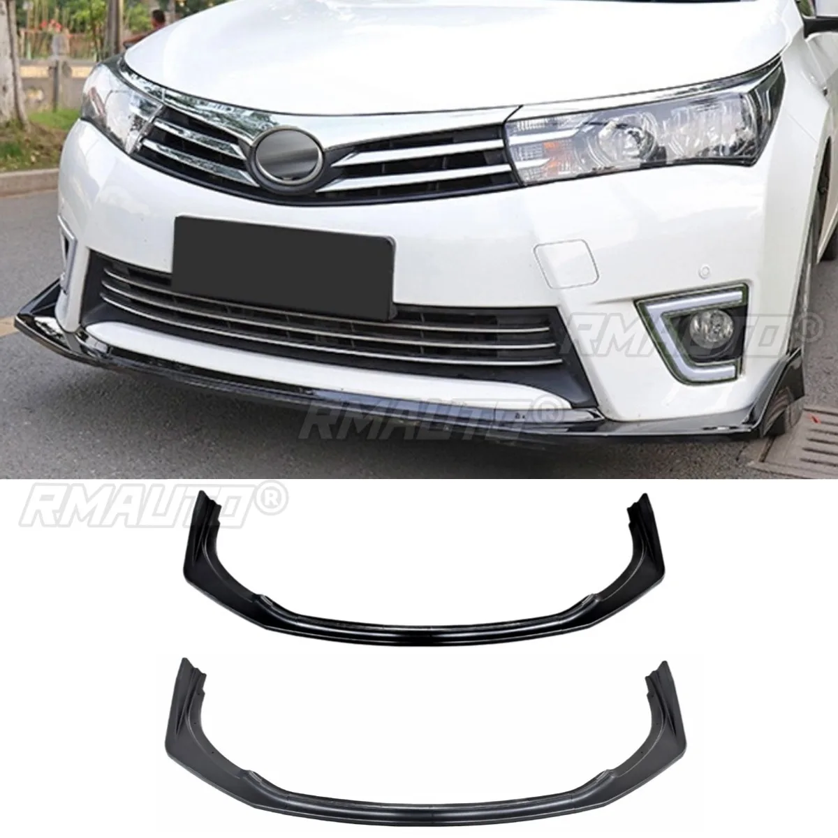 

Car Front Bumper Lip Diffuser Spoiler Glossy Black Modification Part for Toyota Corolla 2014-2017 Protector Car Accessories
