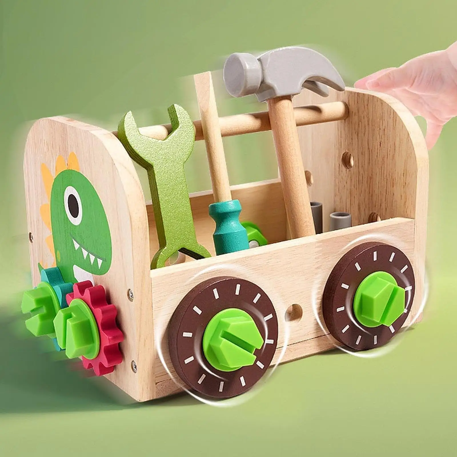 Juego de herramientas para niños, juguete educativo de aprendizaje de motricidad fina de madera, juego de simulación