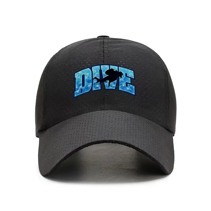 DIVE Scuba Diver Quick Dry Baseball Cap Unisex Breathable Outdoor Sun Hat for Beach Vacation