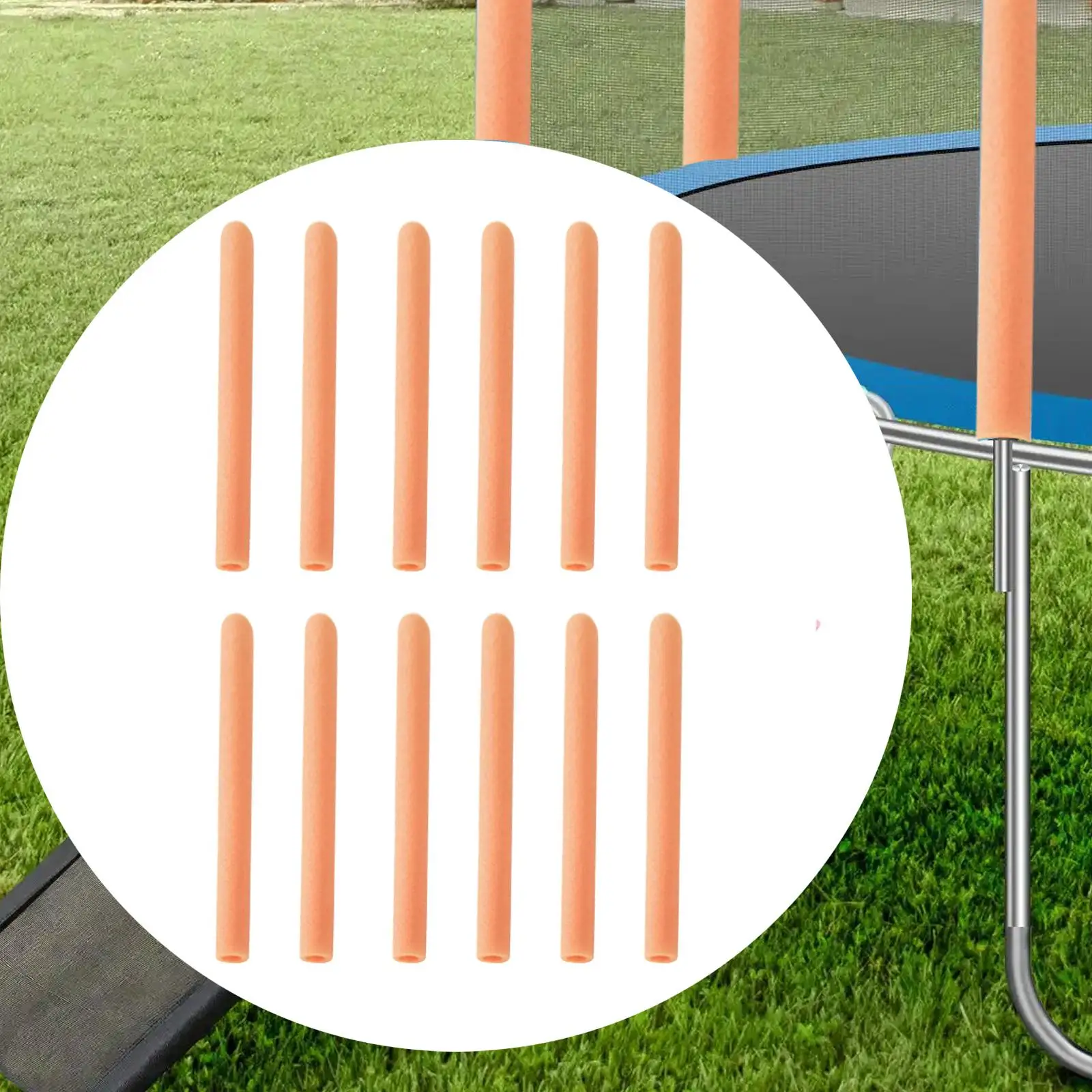 

12Pcs Trampoline Pole Foam Sleeves Practical Wear Resistant 40cm Long Orange Tubing Lightweight Protection Padding Supplies