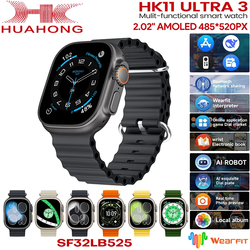 �y�Z�[�����z�V�^�I���W�i��HK11 Ultra3�X�}�[�g�E�H�b�` �����Y HD�X�N���[�� ChatGPT NFC Bluetooth�ʘb 1GB ROM �r���v PK HK8 HK9 �A�b�v�O���[�h �X�}�[�g�E�H�b�` �����Y