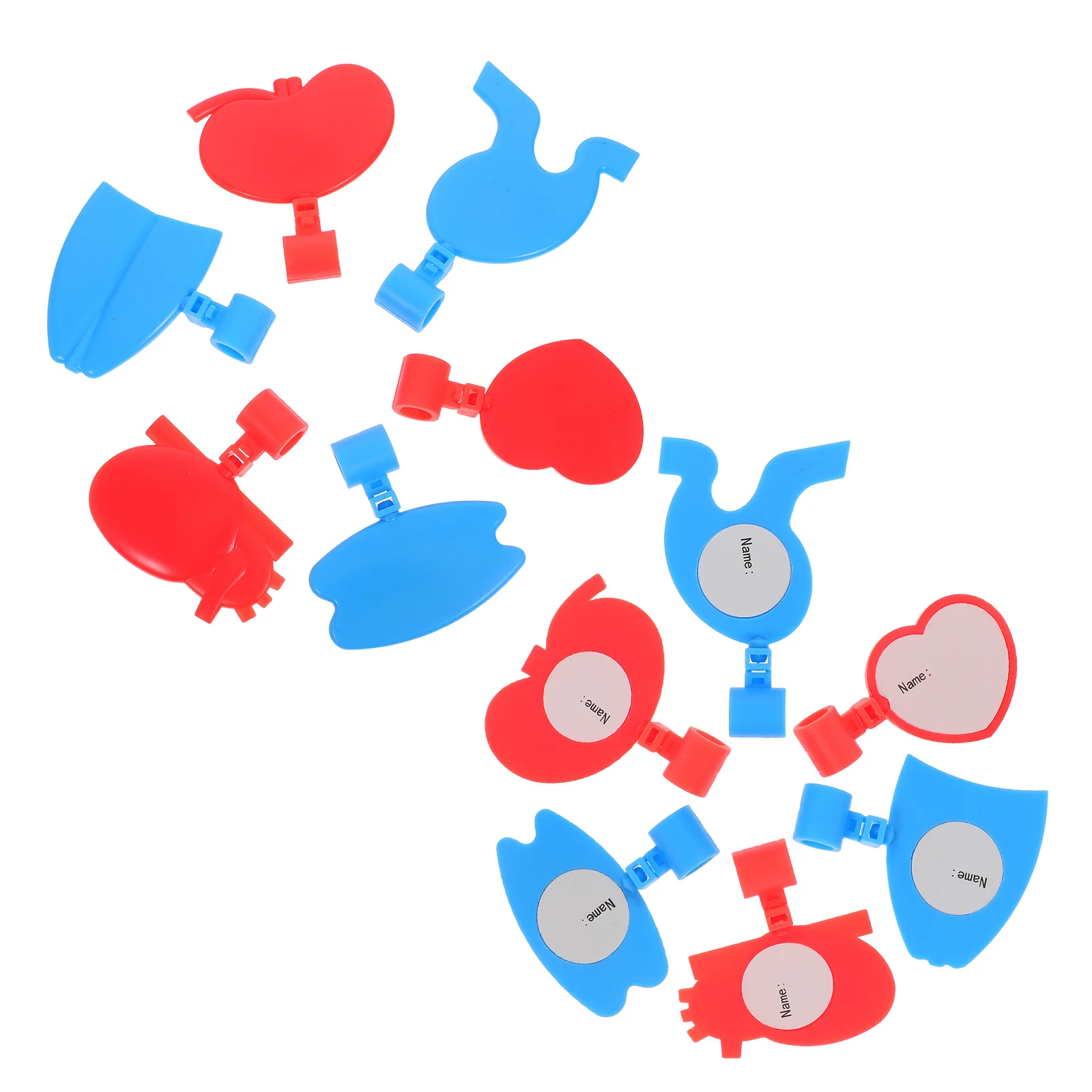 

12Pcs Stethoscope Name Tags Plastic Internal Organ Shape Medical Id Tags Doctor Identification Accessories Nurse Badge Holder