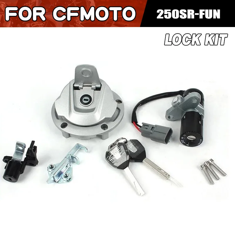 For CFMOTO 250SR-FUN Lock Kit Motorcycle Accessories Secure Locking System CF250SR-FUN CF250-6 Moto Parts