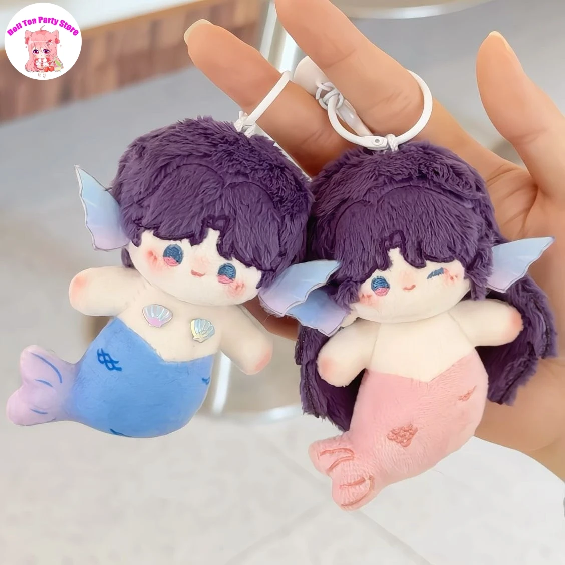 

Anime Love and Deepspace Cute Q Version Pendant Rafayel Attributes Sea God Mermaid Body Doll Plush Toy Cosplay Halloween Gifts