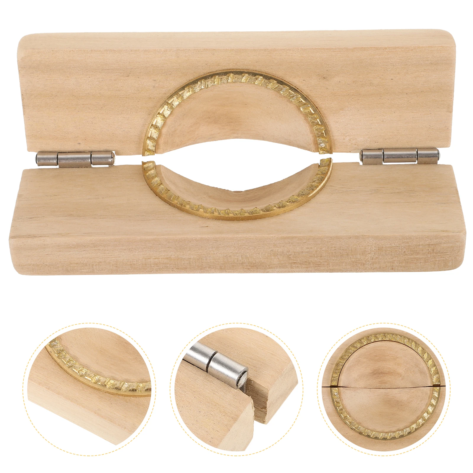 

6.3cm Copper Tooth Wood Oil Angle Print Dumpling Maker Multifunctional Press Mold Easy Clean Reusable Kitchen Supplies Compact