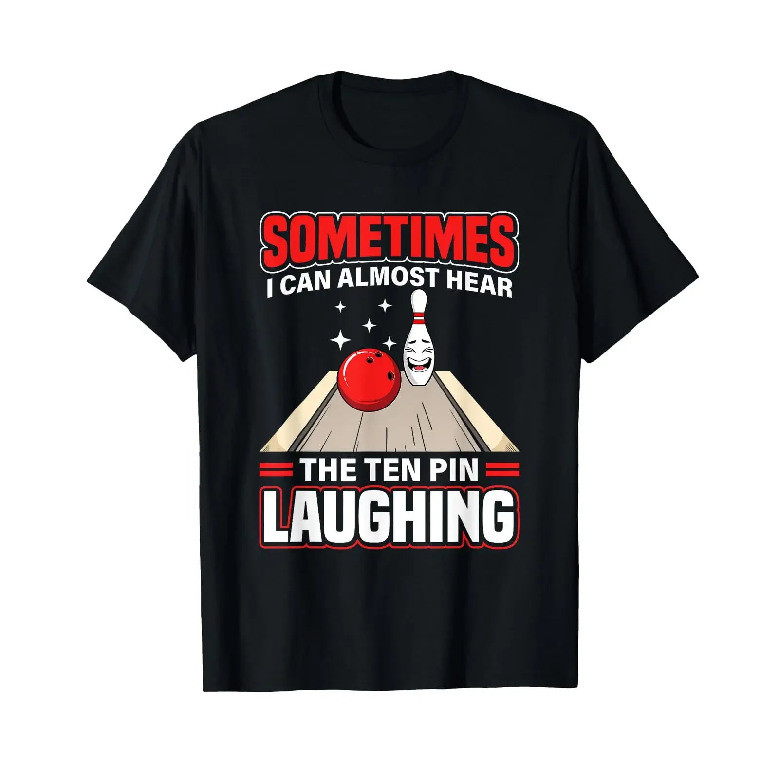 Funny Hear The Ten Pin Laughing Cool Bowling Sport Bowler T Shirt vintage Washed Slightly Top For Everyday Wear Stylish fashion