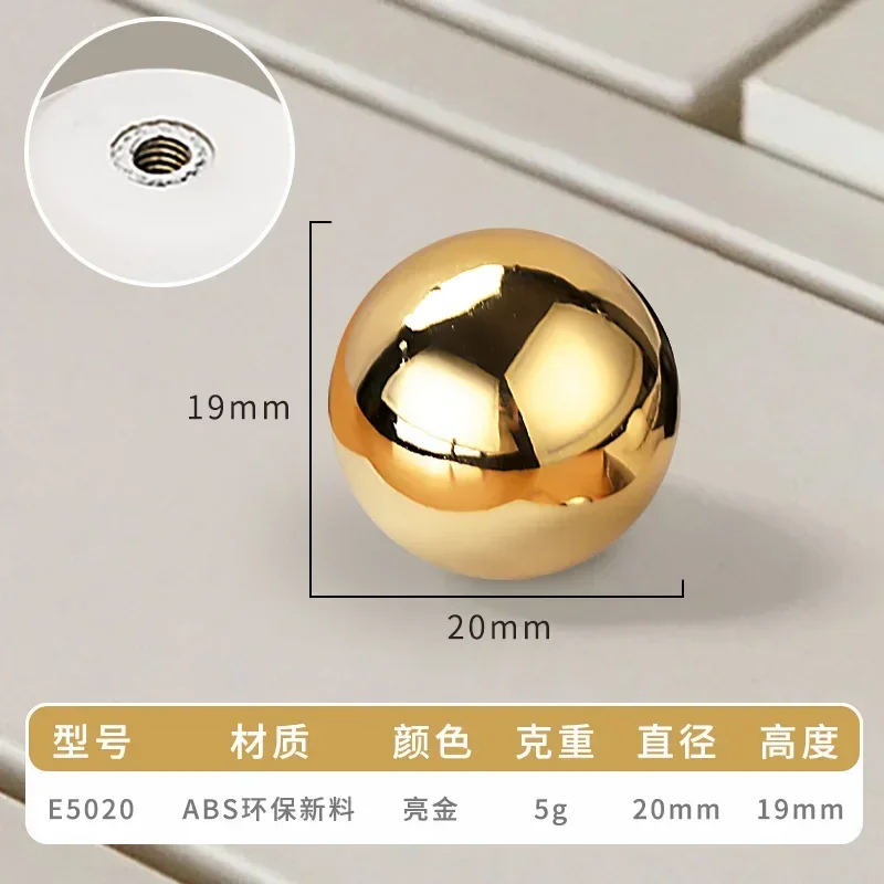 Single Hole Kitchen Cabinet Door Handles Spherical Light Luxury French ABS Plastic Drawer Knobs and Handles for Furniture