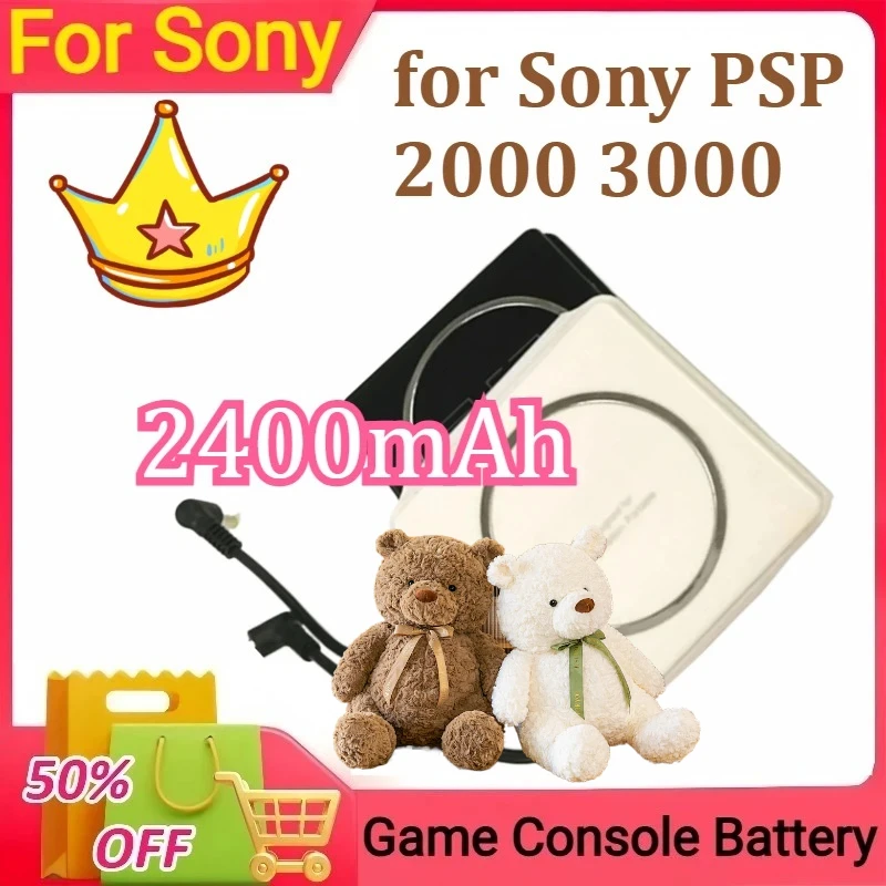 

Portable External Battery Backup for Sony PSP 2000 3000 Game Accessories Kit for PSP Power Bank Storage Pack 2400mAh