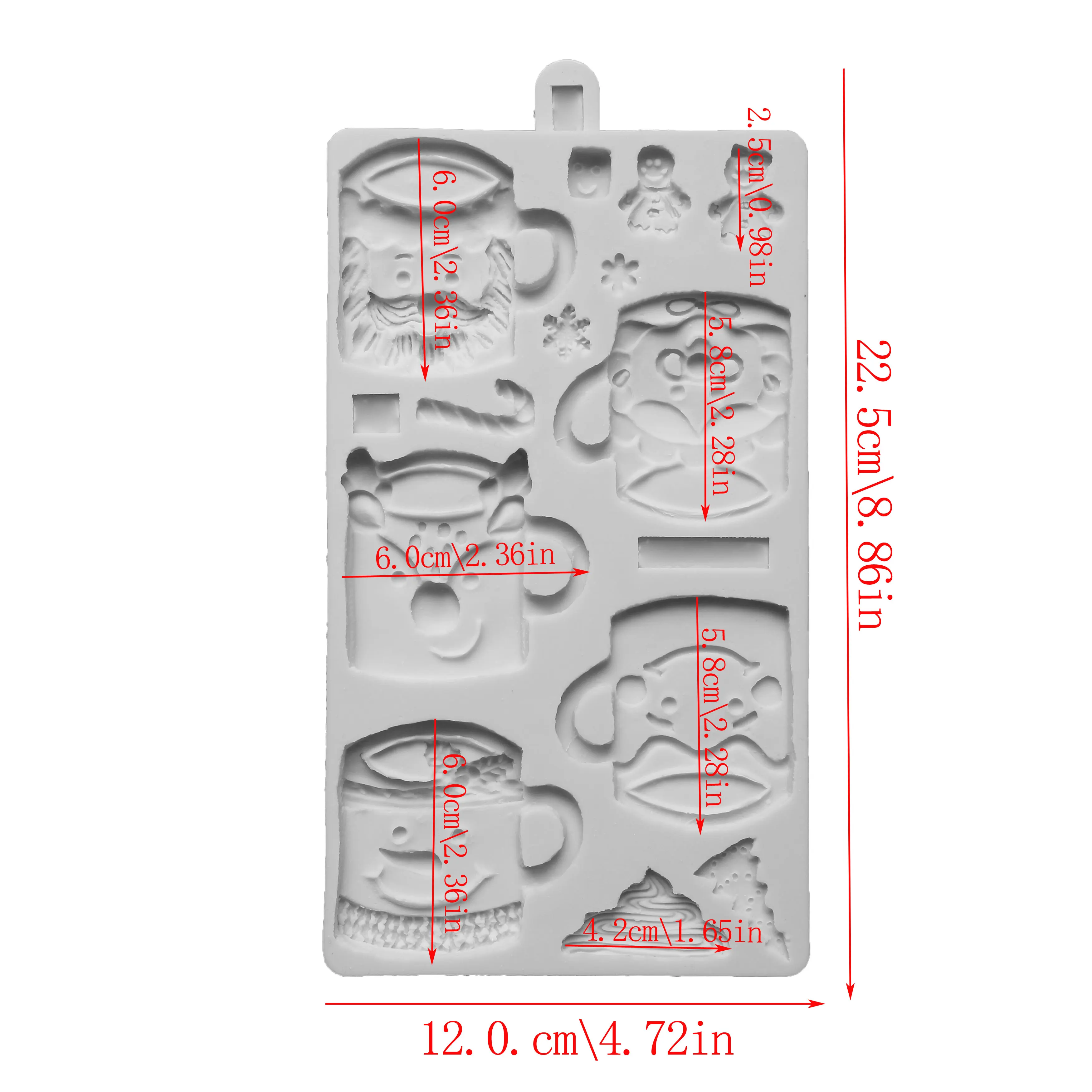 Christmas Festive Mugs Silicone Mould Fondant Cake Decorating and Cookies Mold Sugarcraft Chocolate Baking Tool Kitchenware