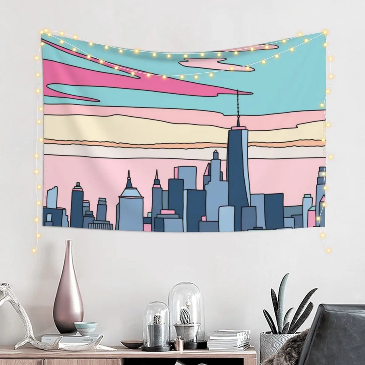 

City sunset by Elebea Tapestry Home Decor Accessories Home Supplies Home Decorations Tapestry