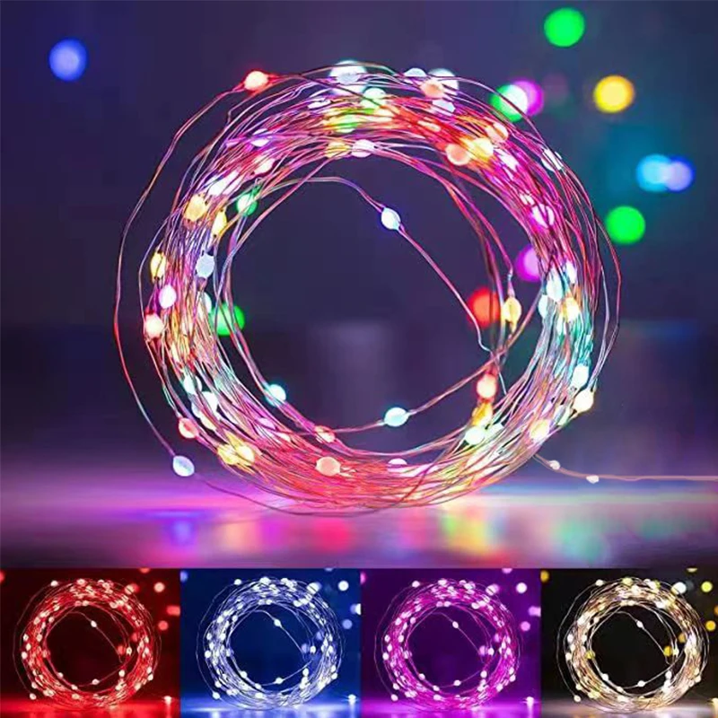 3V Low-voltage Battery/USB Powered Waterproof LED Copper Wire Lamp Christmas Spring Festival Garland Wedding Party Decoration
