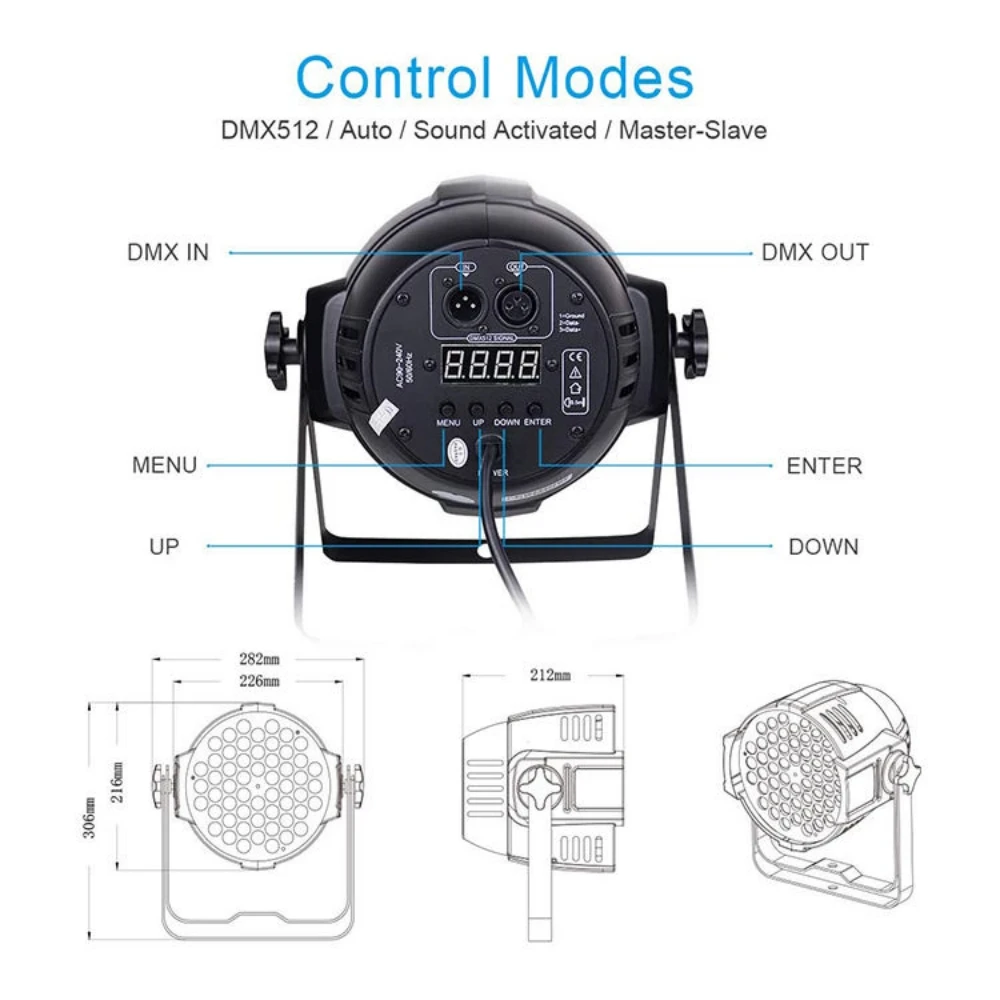 Big Dipper-Amber LED Par Iluminação De Palco Com Suporte, DMX E Controle De Som, 9 Canais De Luz De Festa, Multi-purpose Hall, LP009, 4*3W, RGBW