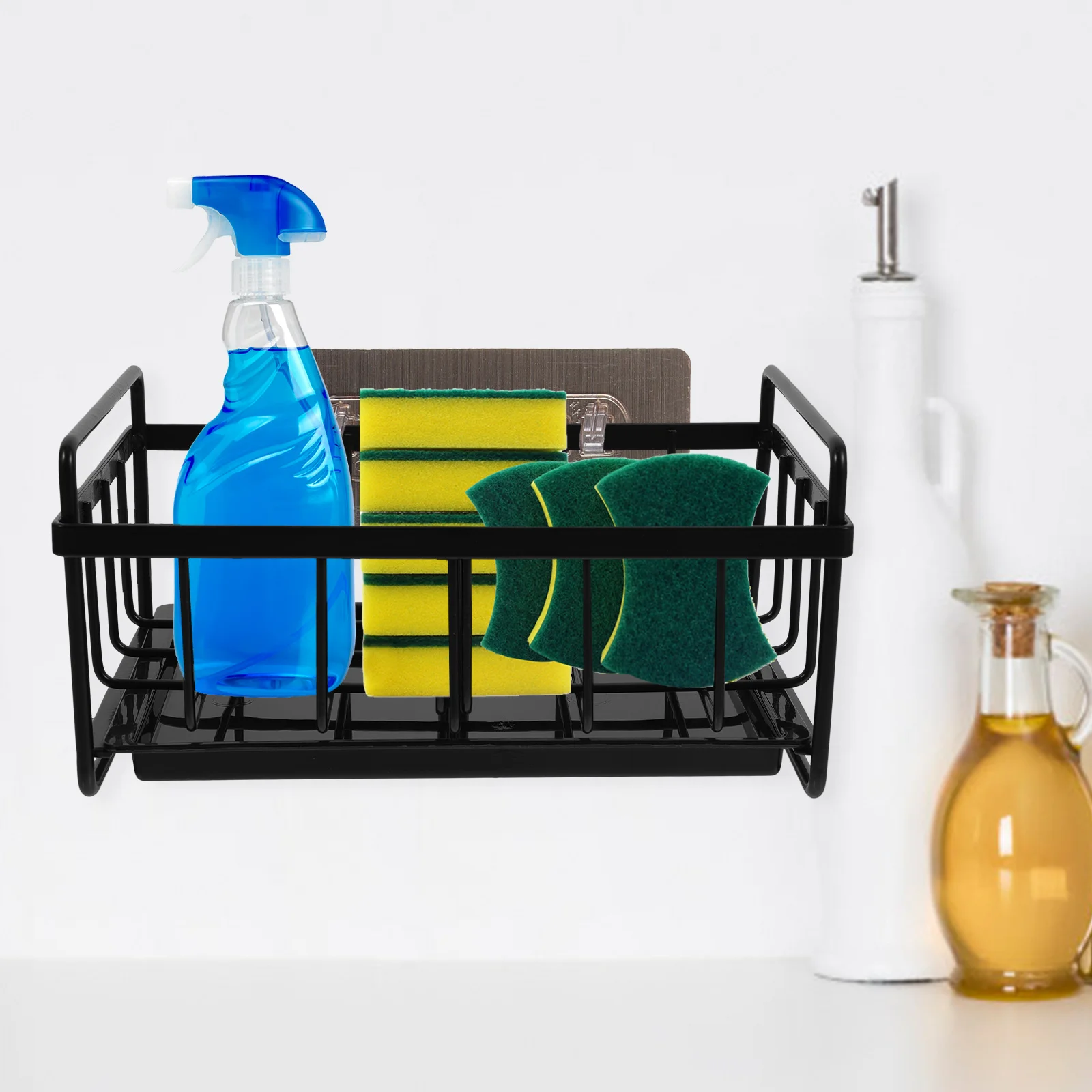 

Carbon Steel Material Sponge Drainer Sink Holder ganizer Tray Kitchen Accessories Dish Soap Brush Kitchen Sponge Holder For Sink