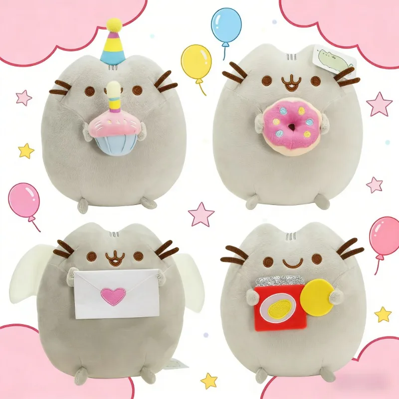 

Милые плюшевые игрушки-единороги в виде пончиков для декора комнаты, подарок, плюшевые игрушки Pusheen, аниме-персонажи: картофельные чипсы, мороженое, пицца, торт