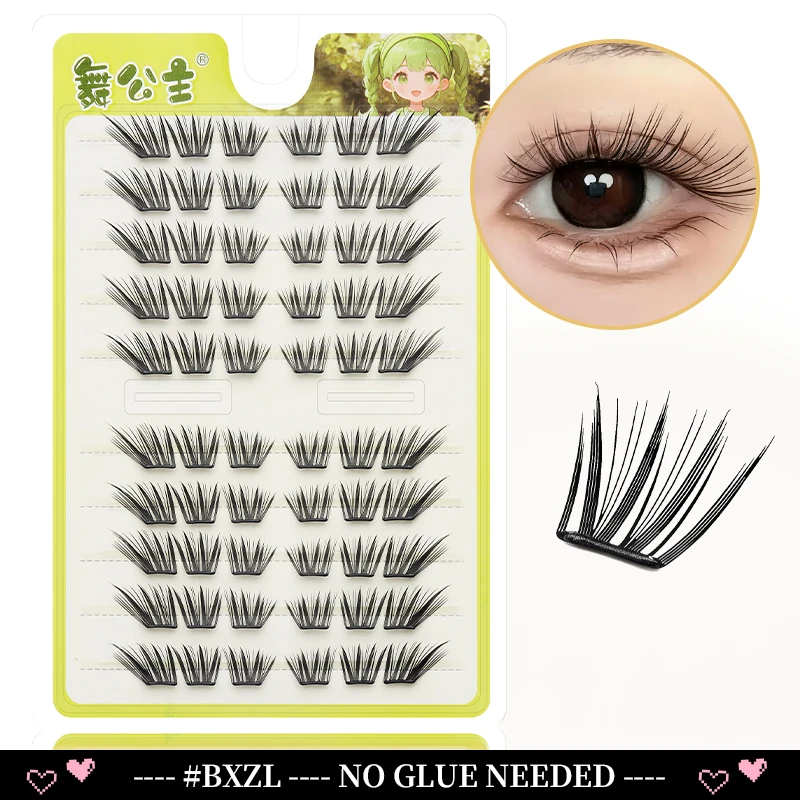 DINGSEN 10 Reihen Selbstklebende Einzelwimpern Ohne Klebstoff DIY Wimpernverlängerung Cluster Handgefertigte Wimpern Natürliche Wimpern – Detail 12