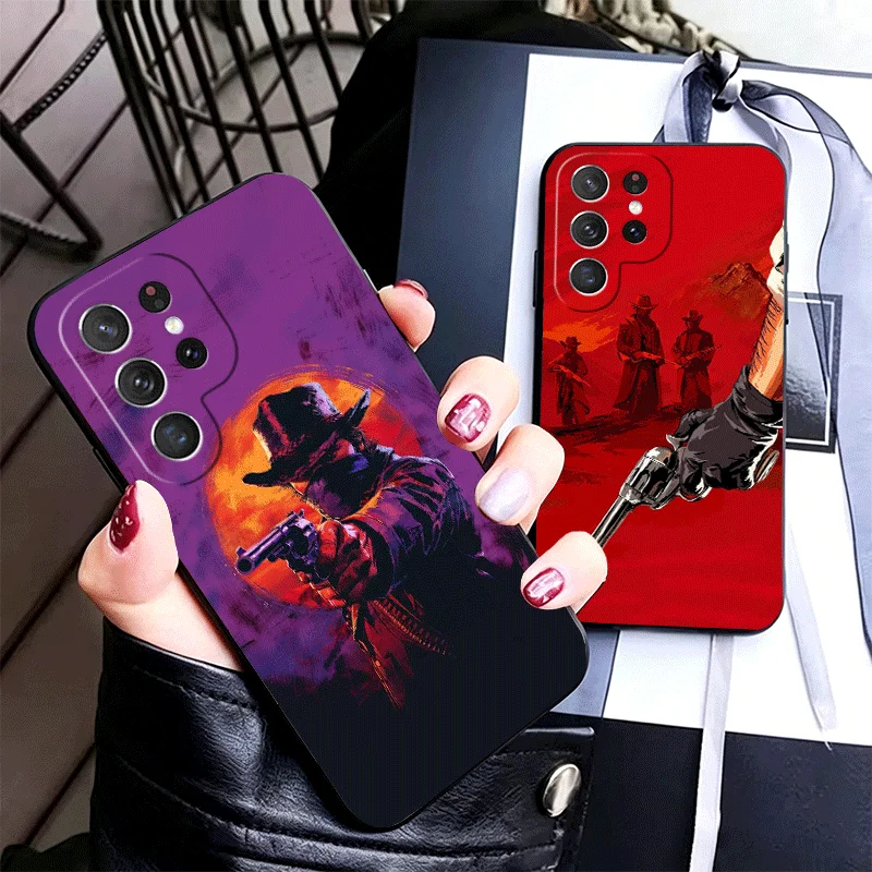 Coque de téléphone en silicone Red Dead Redemption pour Samsung Galaxy S22 S23 S24 S25 S26 Ultra FE Plus Edge S21 S20 + Housse souple noire