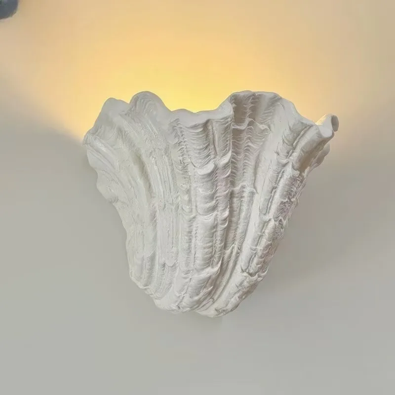 Plaster Led Wall Lamp Shell Room Interior Bedroom Lights Kitchen Modern Simplicity Lights Decor Home Decoration And Accessories
