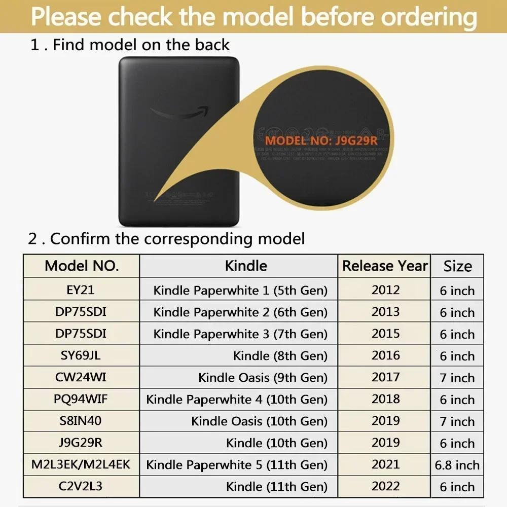 キンドルハンドルケース、磁気カバー、保護シェル、ハンドストラップ、ペーパーホワイト5、4、3、8、10世代、11世代、6.8 "、2022、2021