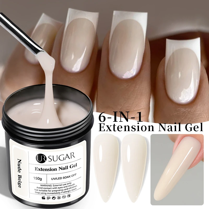 

UR SUGAR 150г Жидкий акриловый гель Nude Beige для быстрого наращивания ногтей, гель для типсов, самовыравнивающийся, УФ-гель для наращивания, снимаемый замачиванием